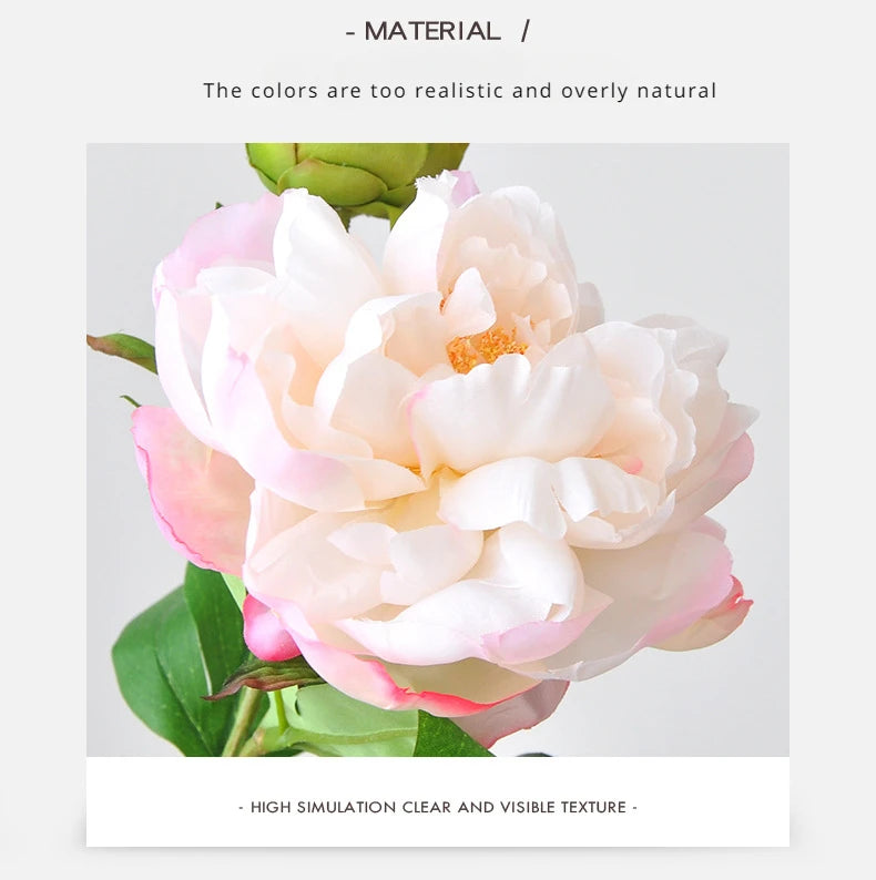 67CM 2-piece Luxurious Peony Artificial Flower Peony Silk Flower Nordic Home Decoration Wedding Soft Decoration Ornament
