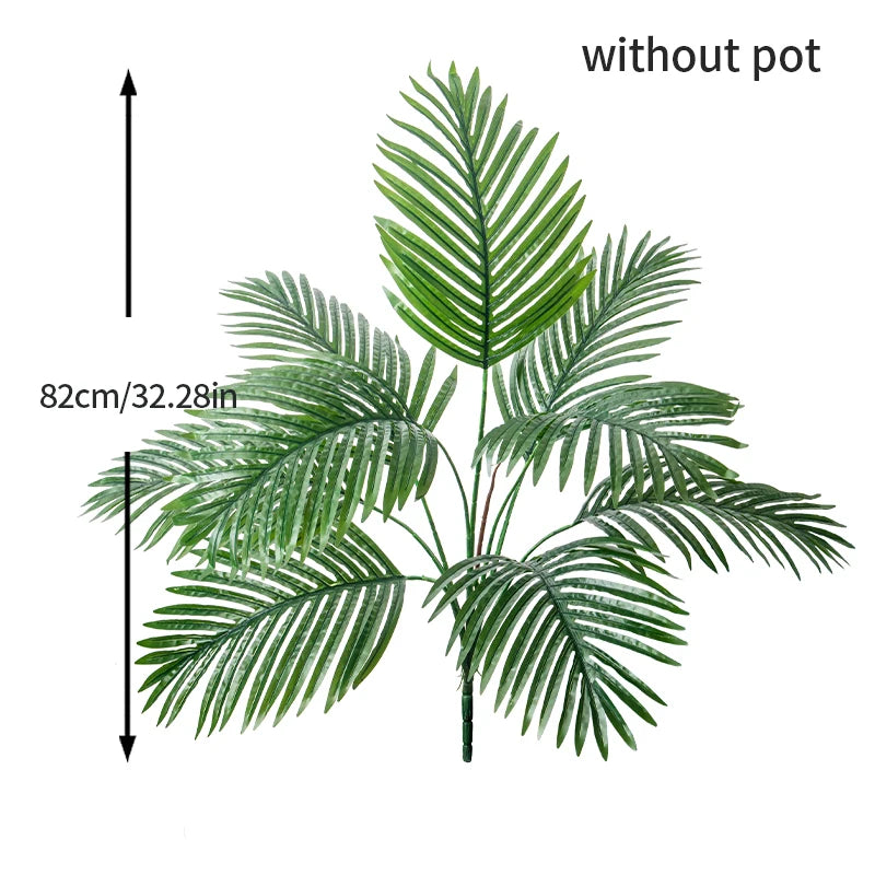 67-85cm Large Artificial Palm Tree Hand Crafted Plant Branch Tropical Banana Leaves Green Fabrical Monstera Leafs For Home Garden Decor