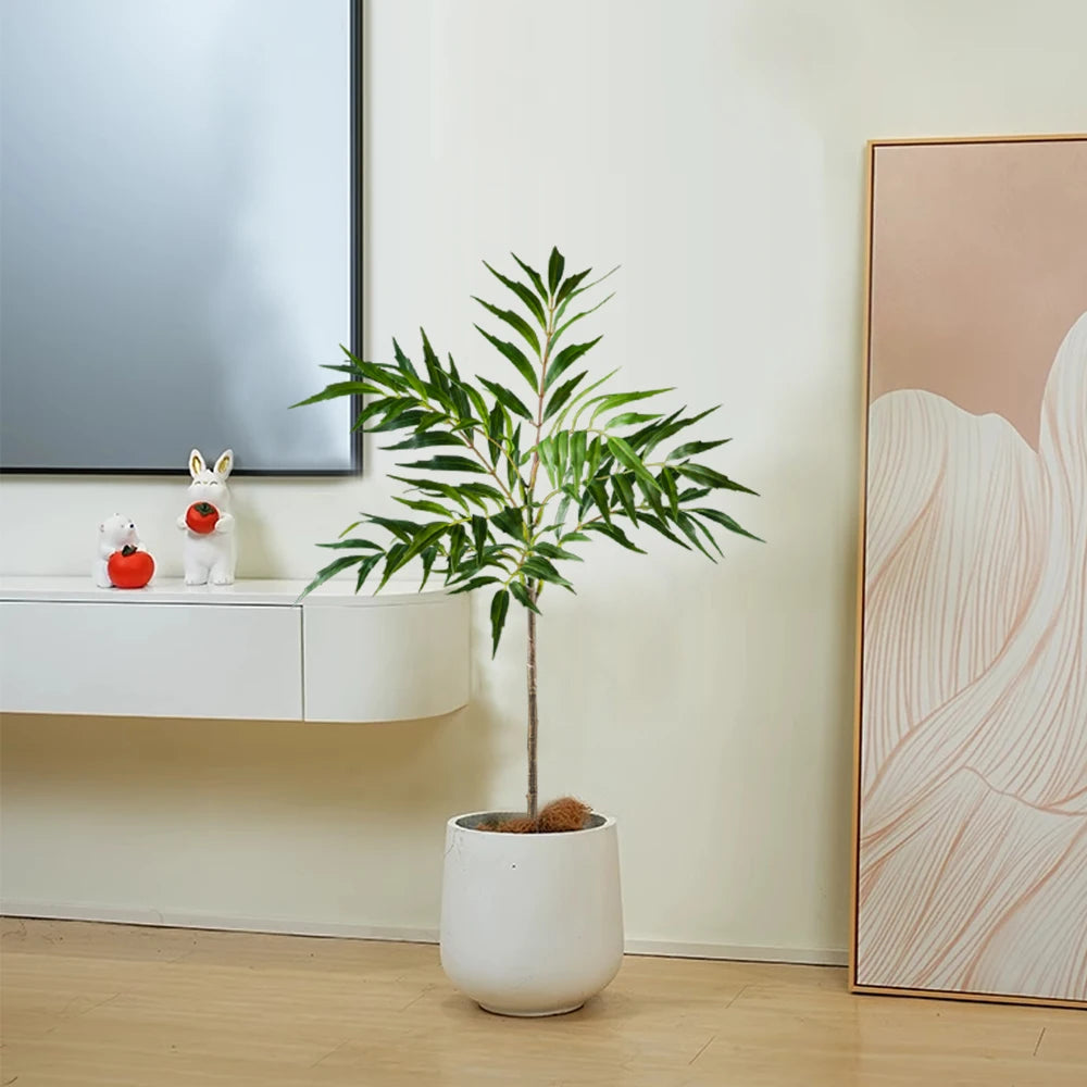 78-140cm Large Artificial Tree Real Touch Palm Tree Plastic Nandina Leaves Faux Tall Bamboo Plants For Home Garden Office Decor