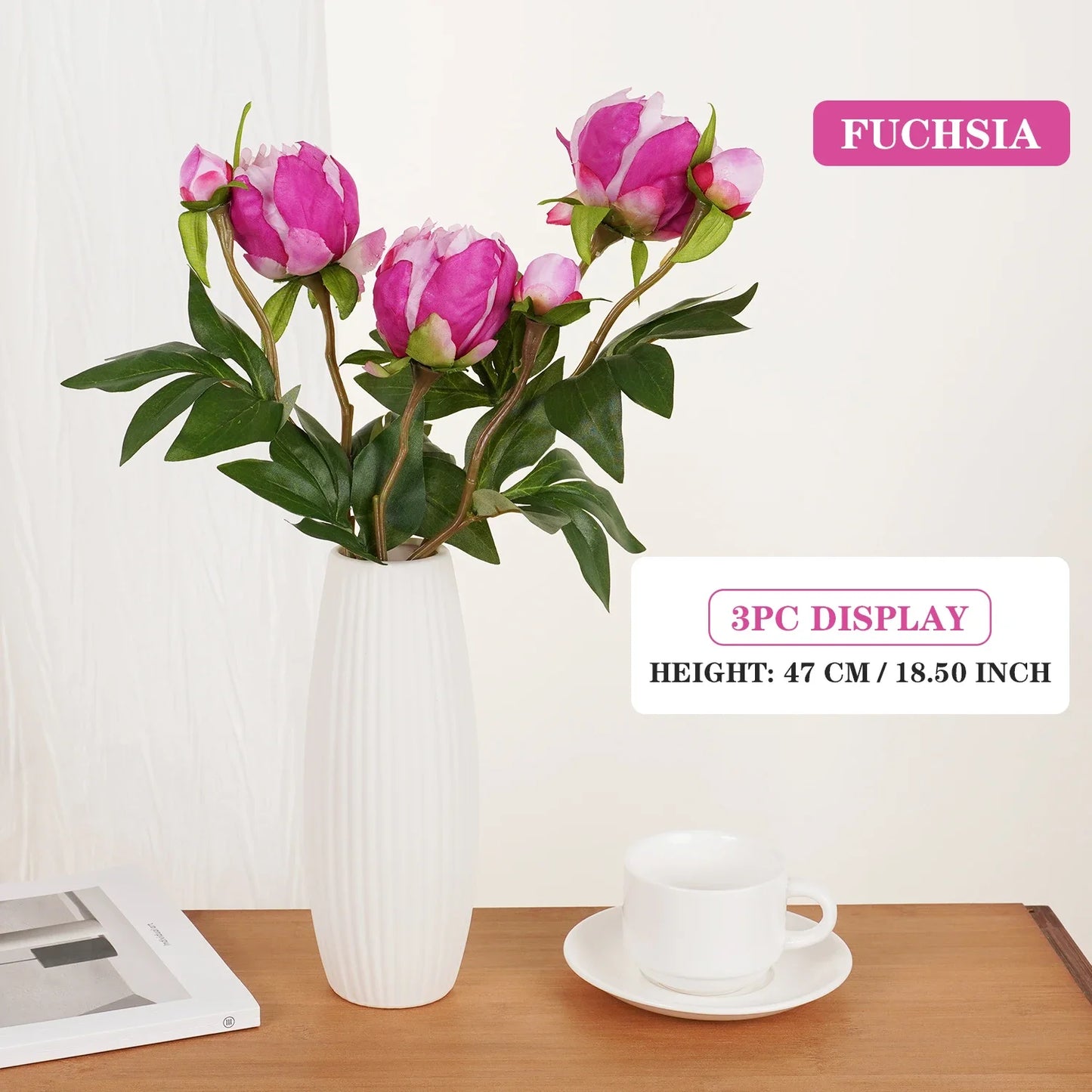 Luxury Artificial Peony Flowers for Decor Real Touch Silk Floral European Style Home Decor Fake Peonies for Living Room