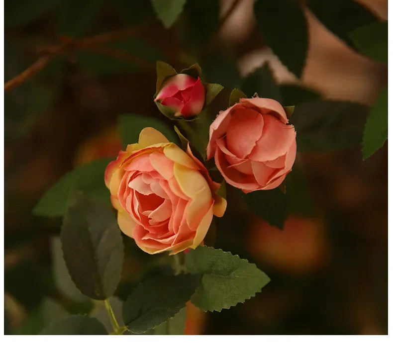 Rose flowers Crafted Hanging Plants Ivy Vine Leaves Greeny Chain Wall Home Room Garden Wedding Garland Outside Decoration