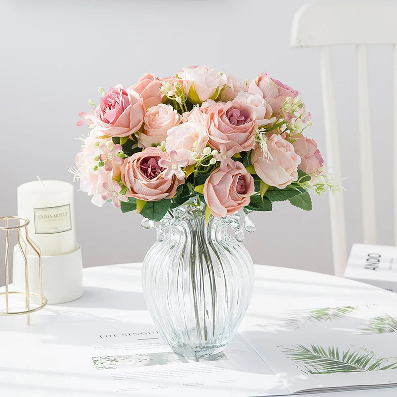 Crafted Flower for home decor Accessories Wedding Peony Arrangement wedding flores arificiales decorations Bouquet