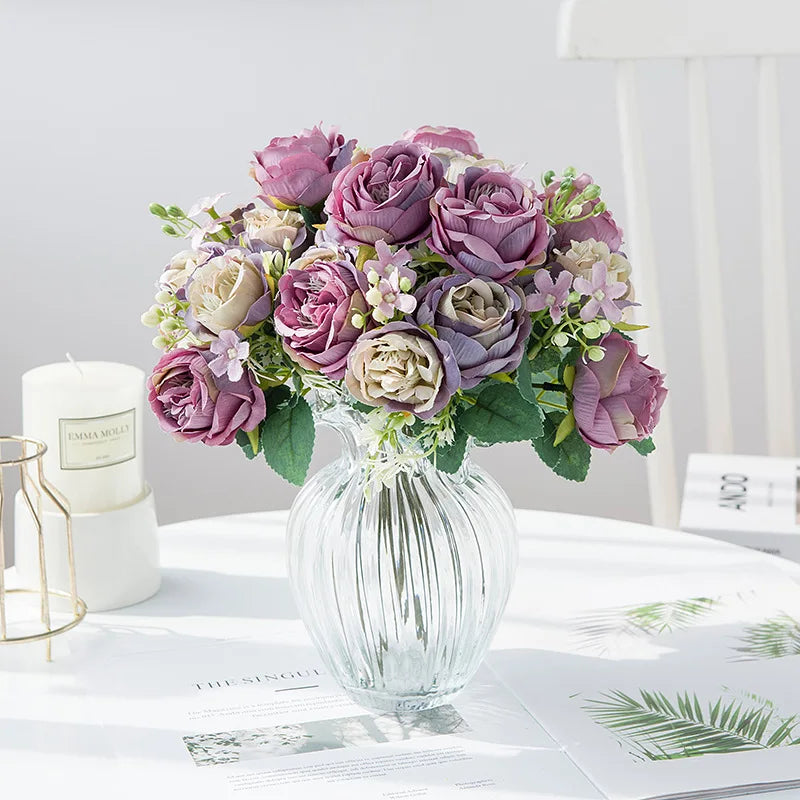 Crafted Flower for home decor Accessories Wedding Peony Arrangement wedding flores arificiales decorations Bouquet