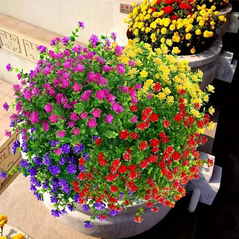 1 Bundle Crafted Flowers Outdoor UV Resistant Shrubs Plants Realistic Home Garden Outdoor Ceremony Wedding Arch Floral Decoration