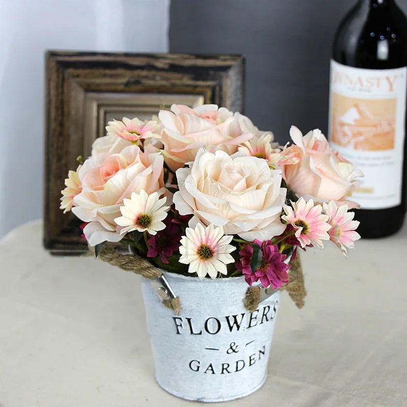 High-quality Silk Rose Artificial Flowers for Home Decor, Wedding Decoration, Big and Realistic.