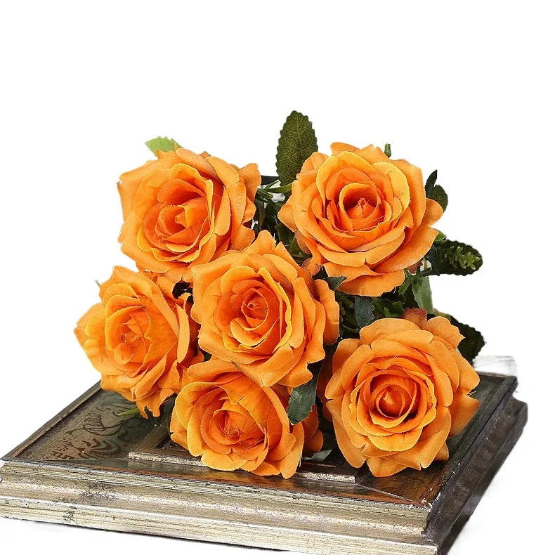 High-quality Silk Rose Artificial Flowers for Home Decor, Wedding Decoration, Big and Realistic.