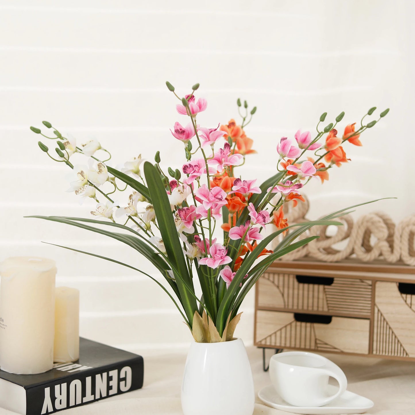 Vanilla Orchid Flower Artificial Flowers Freesia For Home Decoration Wedding Valentine's Day Arrangement Garden Party Vase Decor