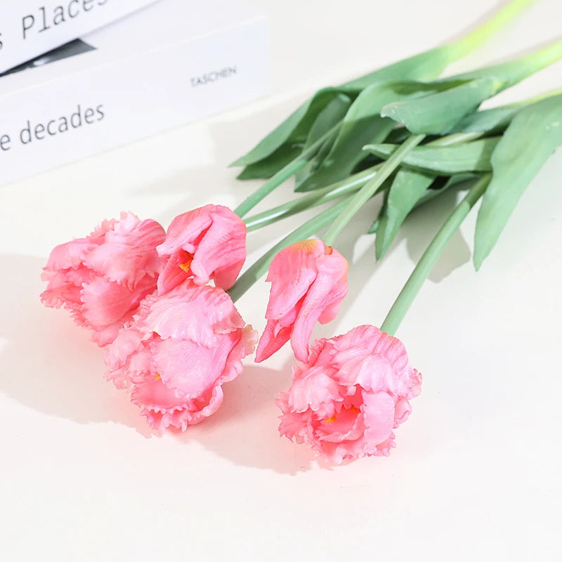 New Silicone Tulip Faux Flower Real Touch Bouquet 40CM Luxury Home Decorative Flowers Living Room Deco Flores Fake Plant