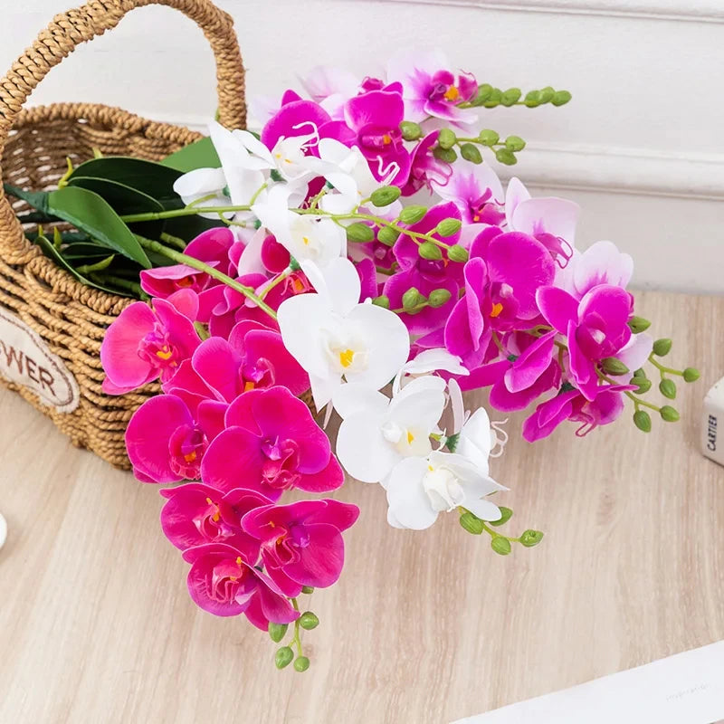Latex Hand Crafted Butterfly Orchid  Silicon PU Real Touch Wedding Christmas Festival Home Decor Accessories