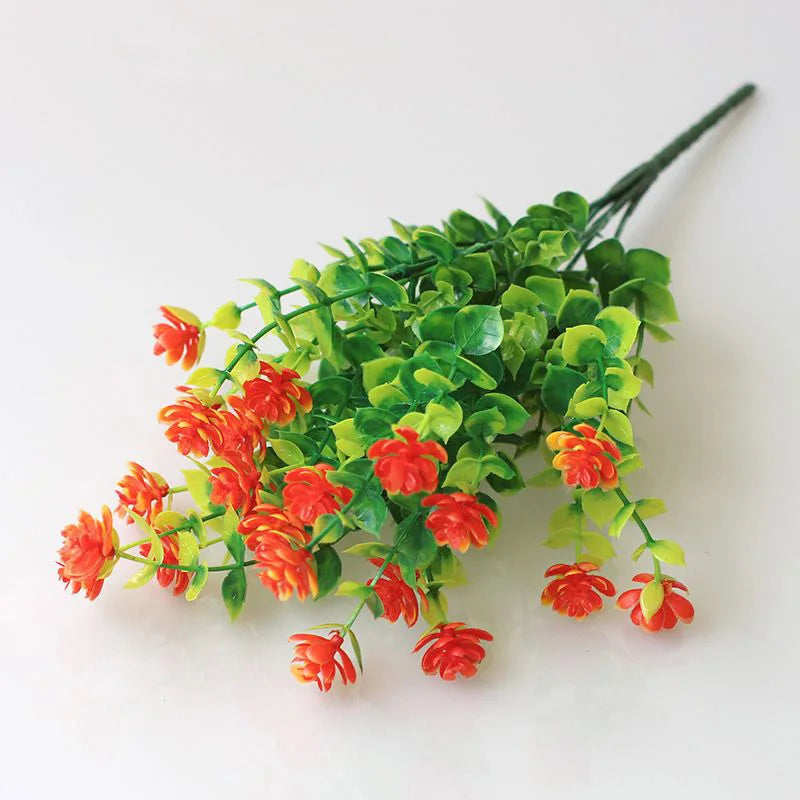 1 Bundle Crafted Flowers Outdoor UV Resistant Shrubs Plants Realistic Home Garden Outdoor Ceremony Wedding Arch Floral Decoration