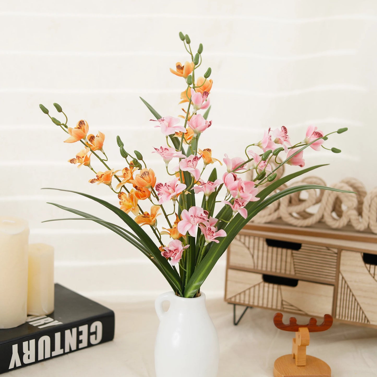 Vanilla Orchid Flower Artificial Flowers Freesia For Home Decoration Wedding Valentine's Day Arrangement Garden Party Vase Decor