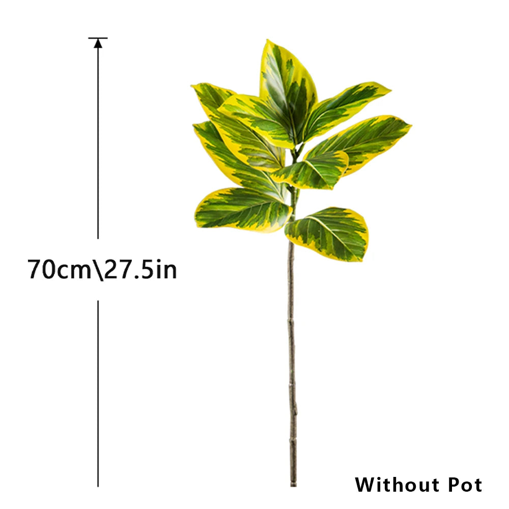 70-130cm Realistic Banyan Tree Branch Magnolia Leaves Tall Rubber Tree Faux Ficus Plants For Home Office Wedding Decor