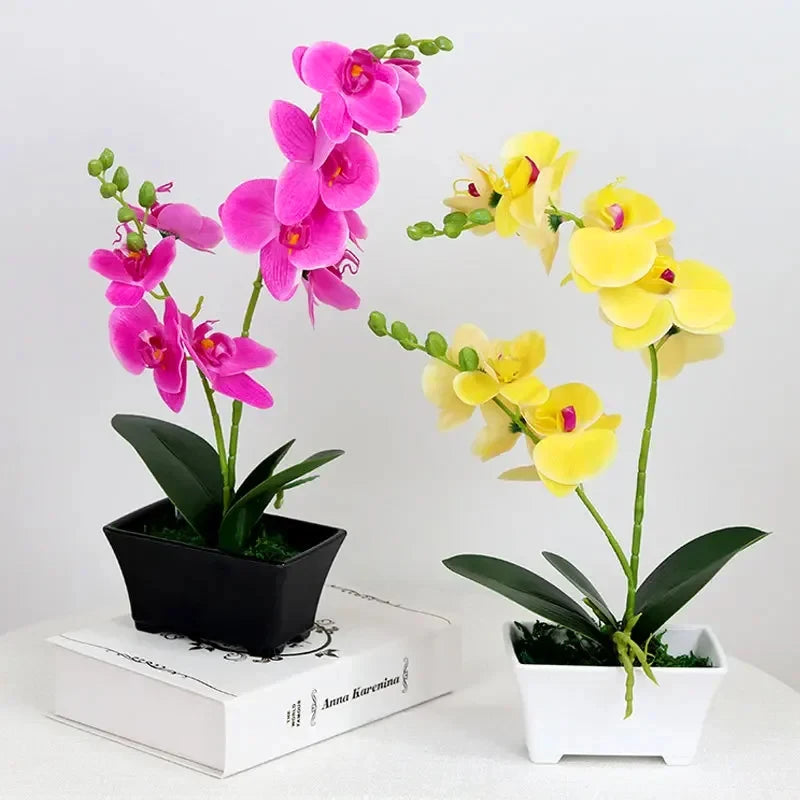 Latex Hand Crafted Butterfly Orchid  Silicon PU Real Touch Wedding Christmas Festival Home Decor Accessories