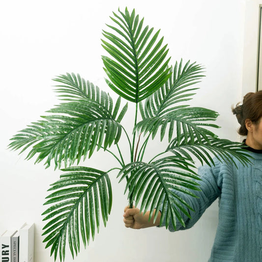 67-85cm Large Artificial Palm Tree Hand Crafted Plant Branch Tropical Banana Leaves Green Fabrical Monstera Leafs For Home Garden Decor