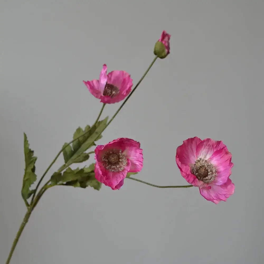 Poppy Flowers Silk Long Stem Housewarming Garden Table Wedding DIY Party Wedding Bridal Bouquet Decor