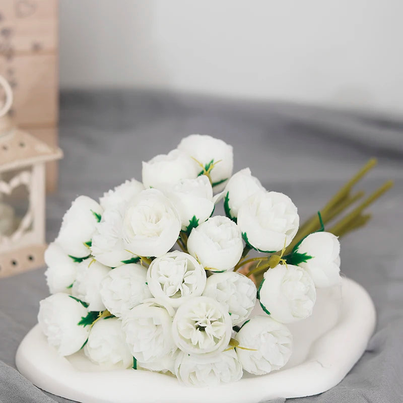 27 heads  Roses Crafted Flowers Silk Bouquet for Table Vase Arrange Home Wedding Decoration Roses Silk Flowers