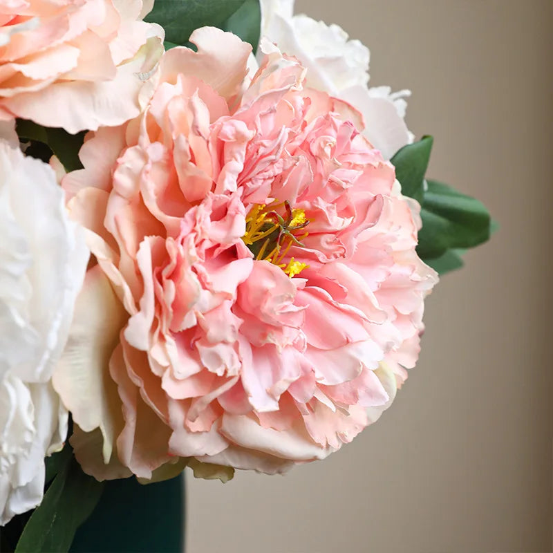 2 Head Peony Artificial Flowers Silk Rose Fake Flower Wedding Party Events Decoration Elegant Peony Simulation Plants Home Decor