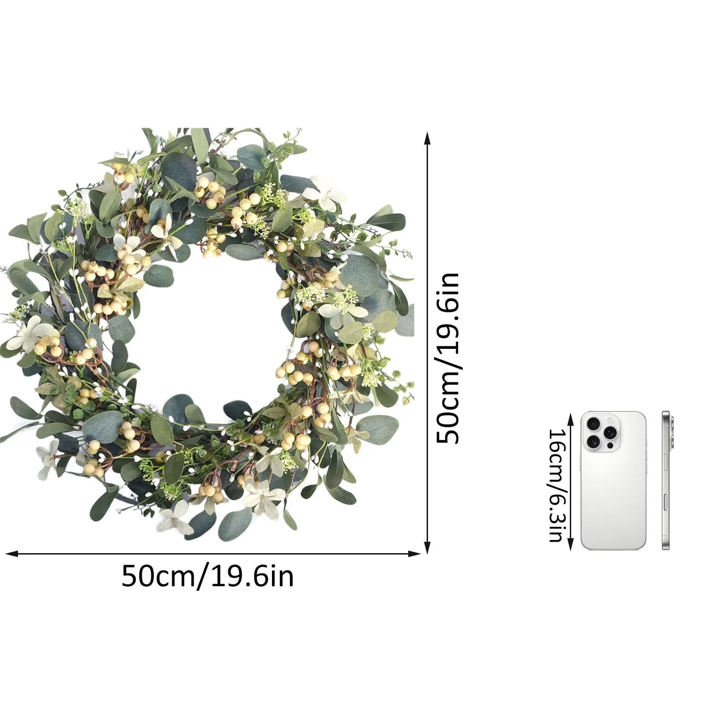 Simulation Artificial Vine Plant Berry Wreath Green Door Hanging Plant Wedding Courtyard Garden Home Party Wall Decoration