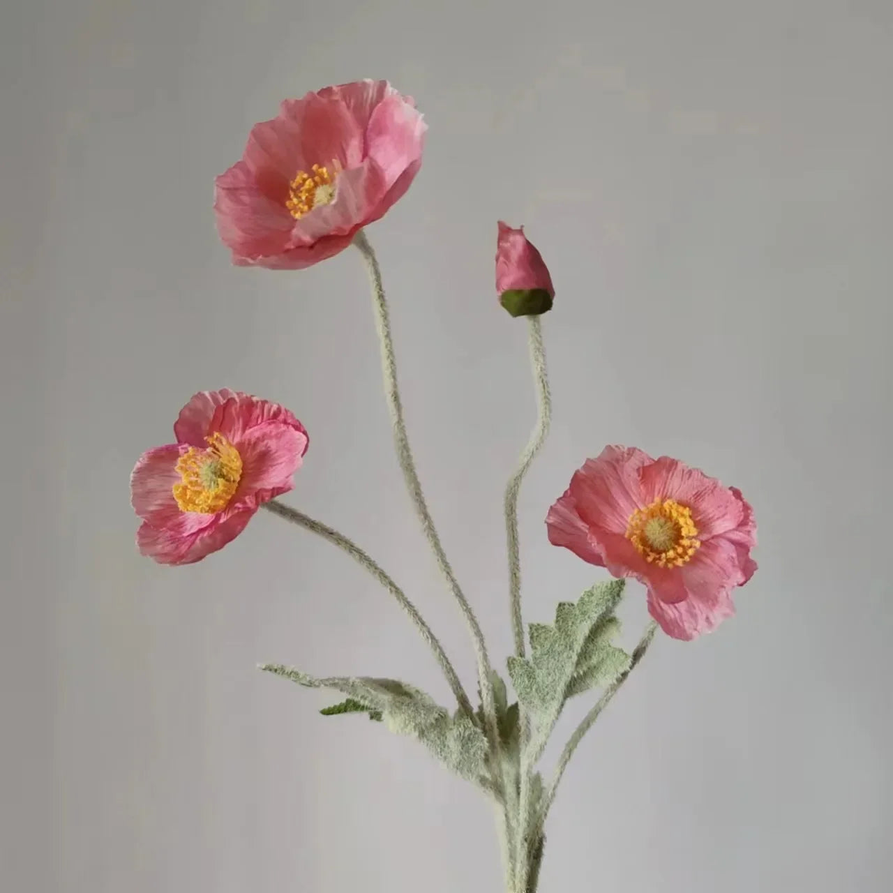 Poppy Flowers Silk Long Stem Housewarming Garden Table Wedding DIY Party Wedding Bridal Bouquet Decor