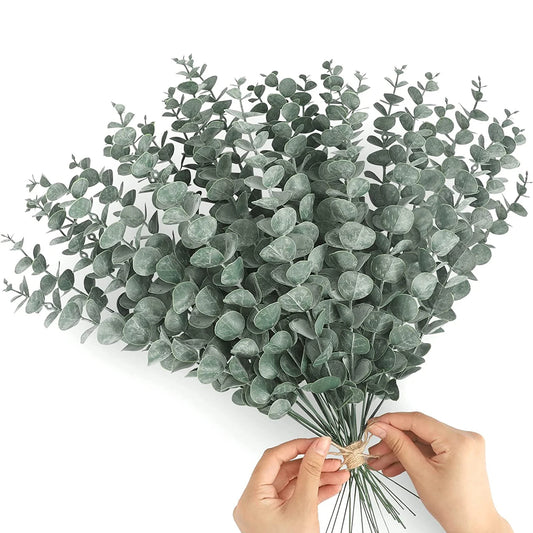 12pcs of lifelike artificial eucalyptus stems for Wedding Bouquet Floral Arrangement Home Decor