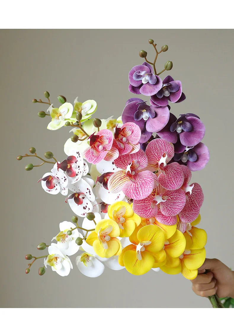 78CM High-end Film 7-head Butterfly Orchid Living Room Decoration Flower Wedding Venue Decoration Silk Flower