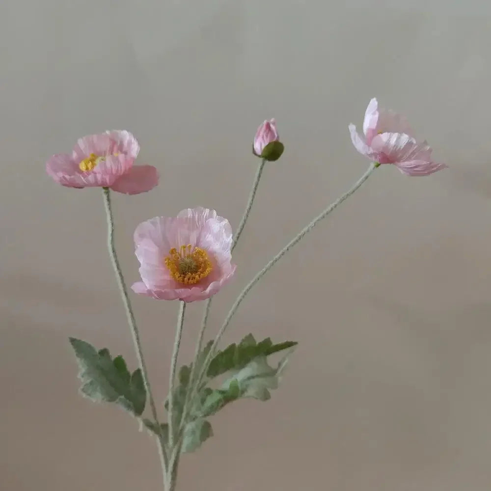 Poppy Flowers Silk Long Stem Housewarming Garden Table Wedding DIY Party Wedding Bridal Bouquet Decor