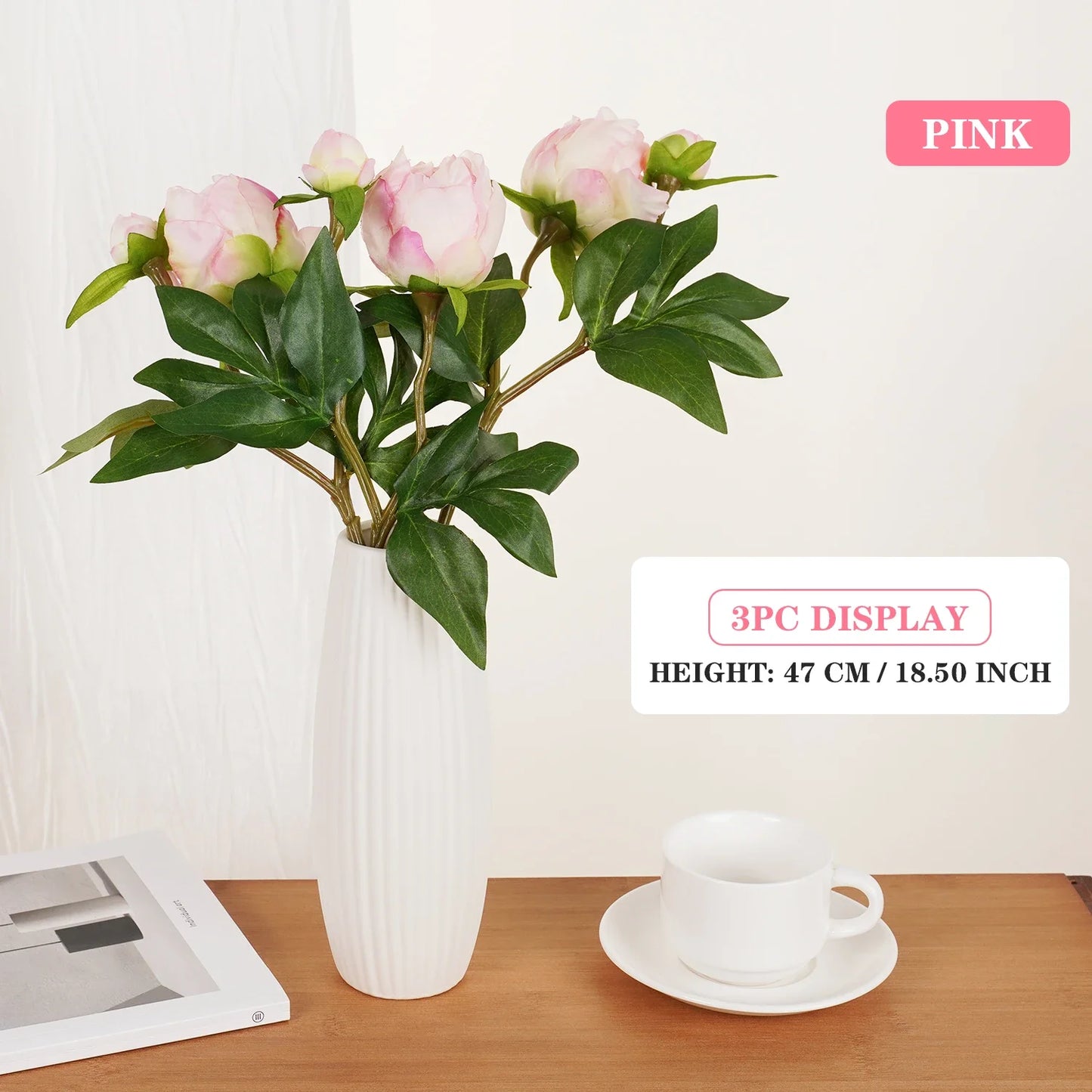 Luxury Artificial Peony Flowers for Decor Real Touch Silk Floral European Style Home Decor Fake Peonies for Living Room
