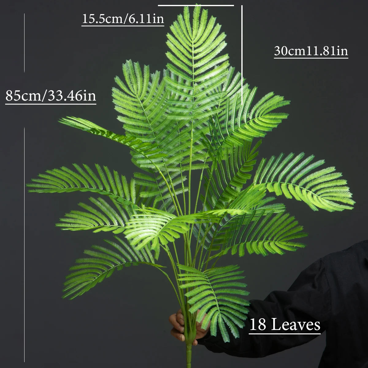 88cm 18Forks Large Fake Palm Plants Artificial Monstera Plastic Fern Leafs Faux Palm Tree Branch For Home Garden Party Decor