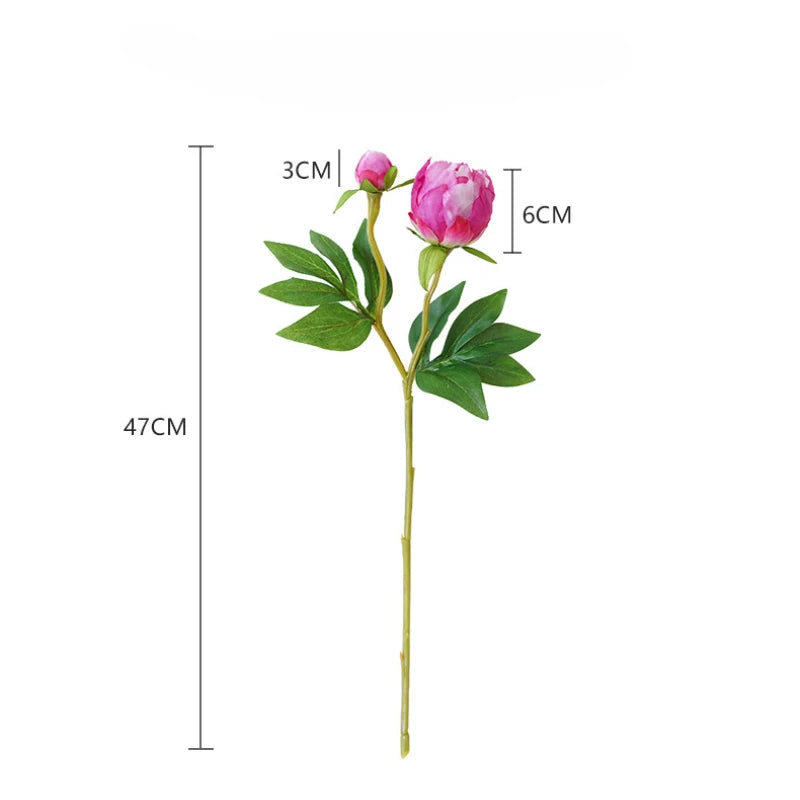 Luxury Artificial Peony Flowers for Decor Real Touch Silk Floral European Style Home Decor Fake Peonies for Living Room