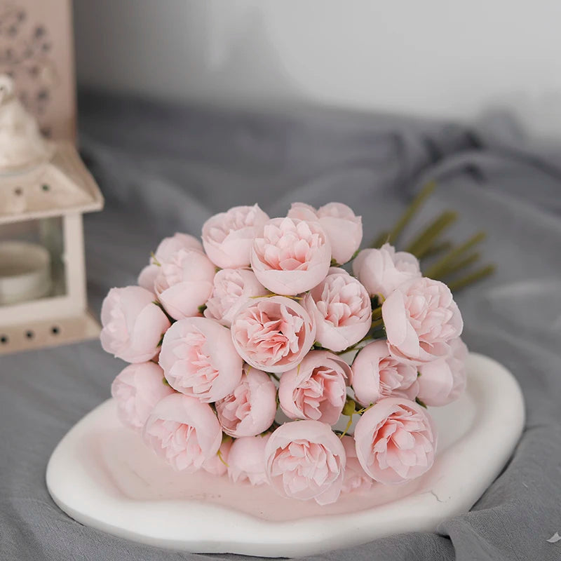 27 heads  Roses Crafted Flowers Silk Bouquet for Table Vase Arrange Home Wedding Decoration Roses Silk Flowers