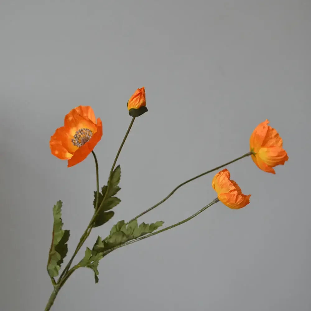 Poppy Flowers Silk Long Stem Housewarming Garden Table Wedding DIY Party Wedding Bridal Bouquet Decor