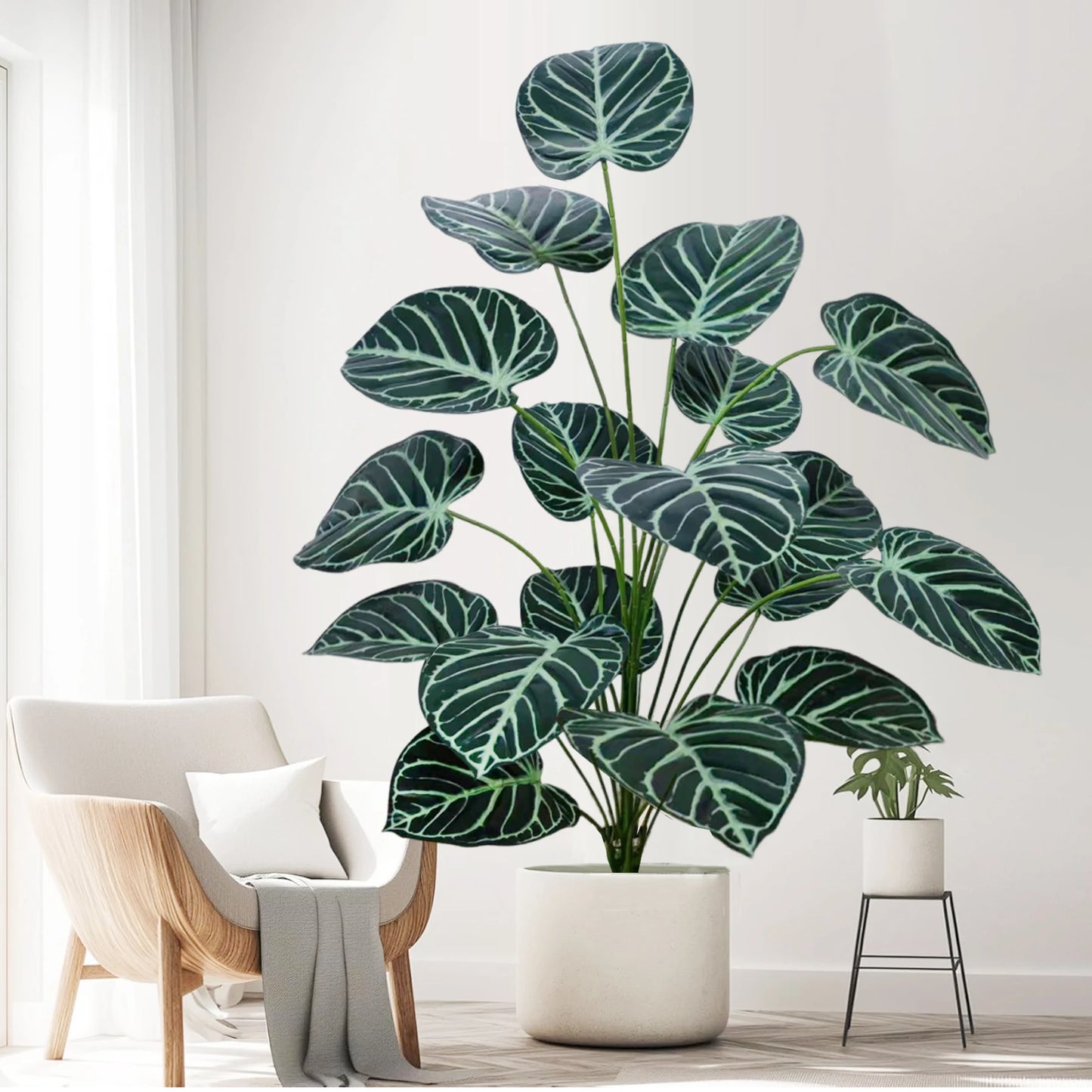 60-105cm /41.3in Artificial plant apple leaf fiddle leaf plastic leaf potted ornamental suitable for home decoration office
