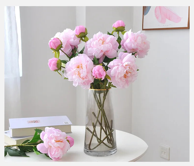 67CM 2-piece Luxurious Peony Artificial Flower Peony Silk Flower Nordic Home Decoration Wedding Soft Decoration Ornament