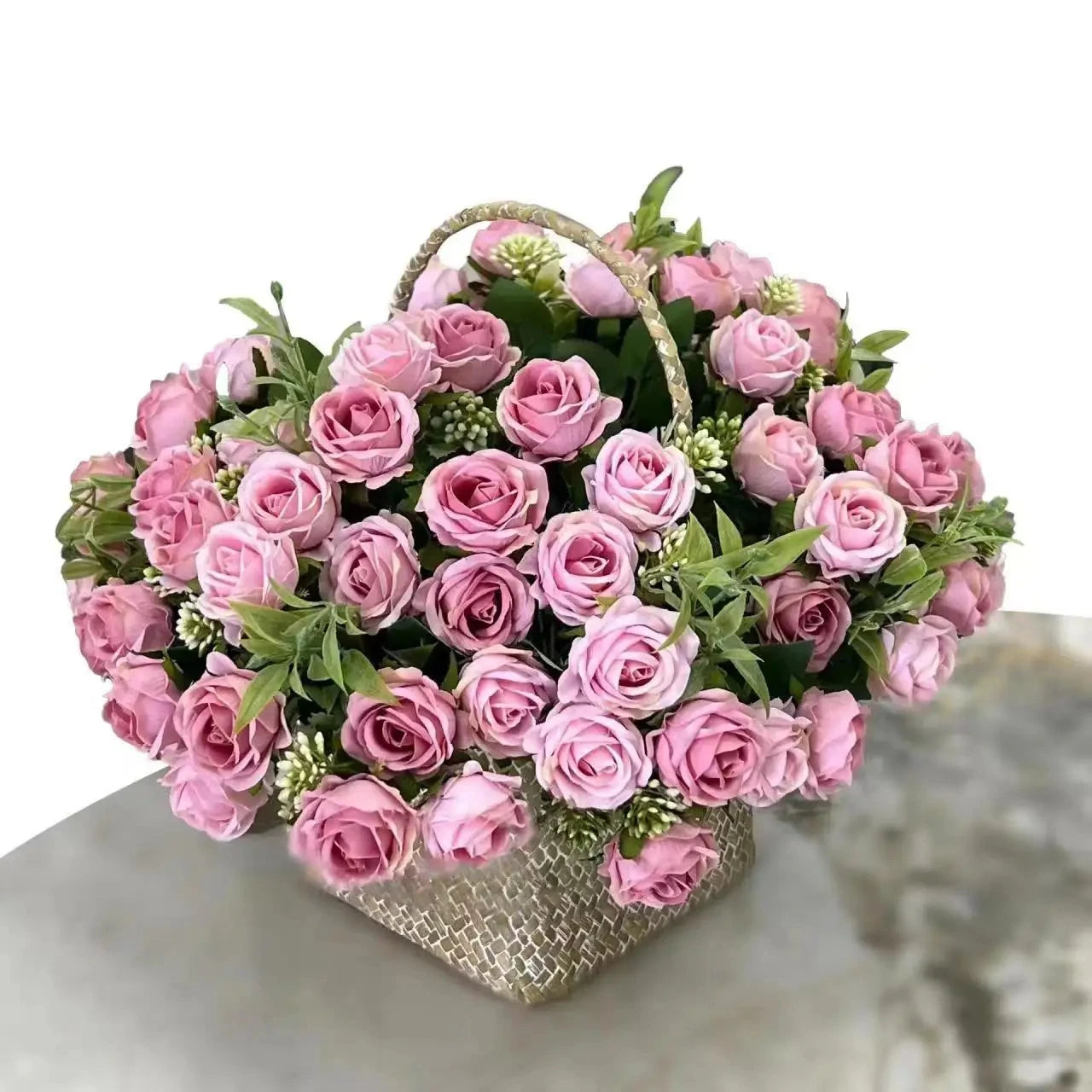 10 Heads Rose Bouquet Lifelike Flowers Western Rose Wedding Decoration 6 Colors