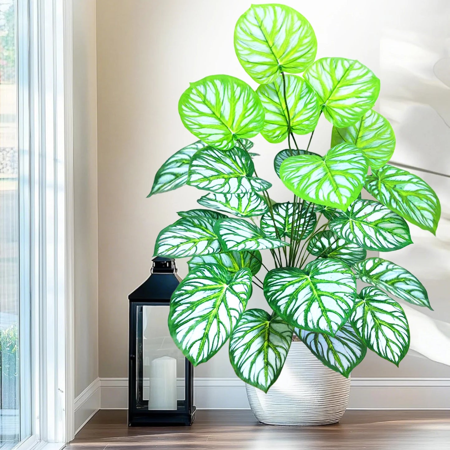 60-105cm /41.3in Artificial plant apple leaf fiddle leaf plastic leaf potted ornamental suitable for home decoration office