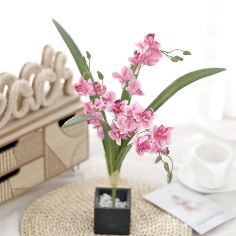 Artificial Orchids High Quality Touch Real Flower Bouquet Home Garden Decoration Fake Plants Wedding Decor Valentine's Day Gift
