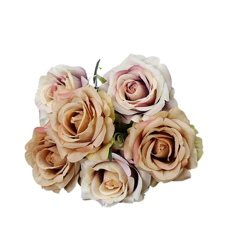 High-quality Silk Rose Artificial Flowers for Home Decor, Wedding Decoration, Big and Realistic.