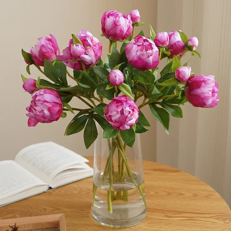 Luxury Artificial Peony Flowers for Decor Real Touch Silk Floral European Style Home Decor Fake Peonies for Living Room