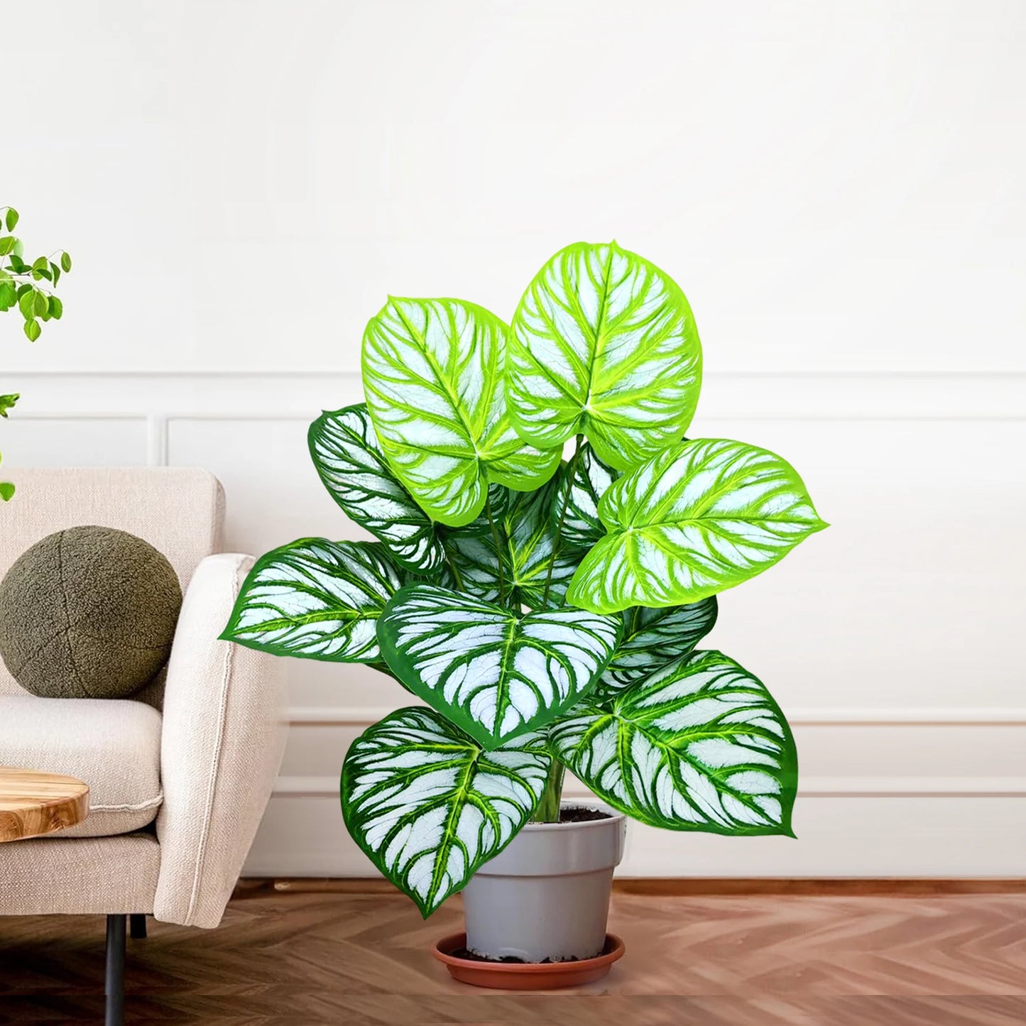 60-105cm /41.3in Artificial plant apple leaf fiddle leaf plastic leaf potted ornamental suitable for home decoration office