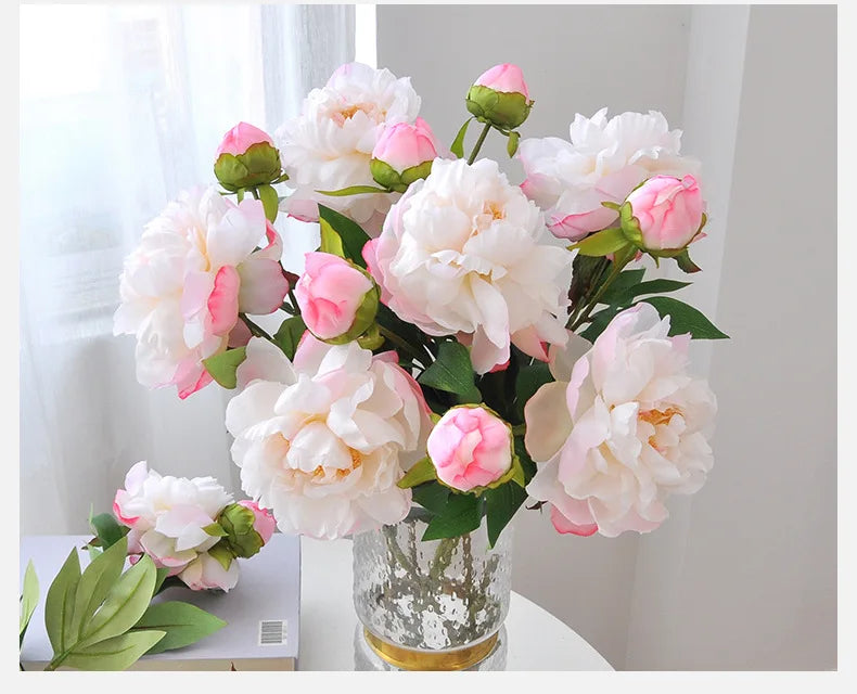 67CM 2-piece Luxurious Peony Artificial Flower Peony Silk Flower Nordic Home Decoration Wedding Soft Decoration Ornament