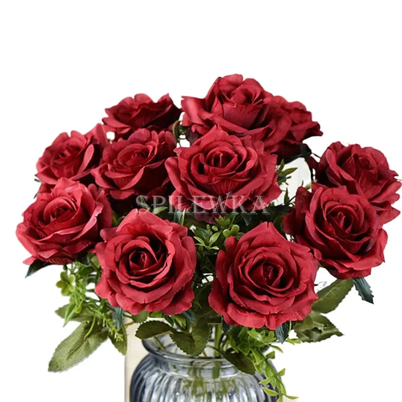 High-quality Silk Rose Artificial Flowers for Home Decor, Wedding Decoration, Big and Realistic.