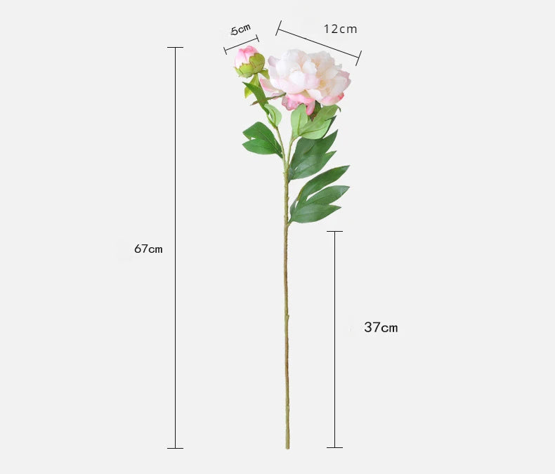 67CM 2-piece Luxurious Peony Artificial Flower Peony Silk Flower Nordic Home Decoration Wedding Soft Decoration Ornament