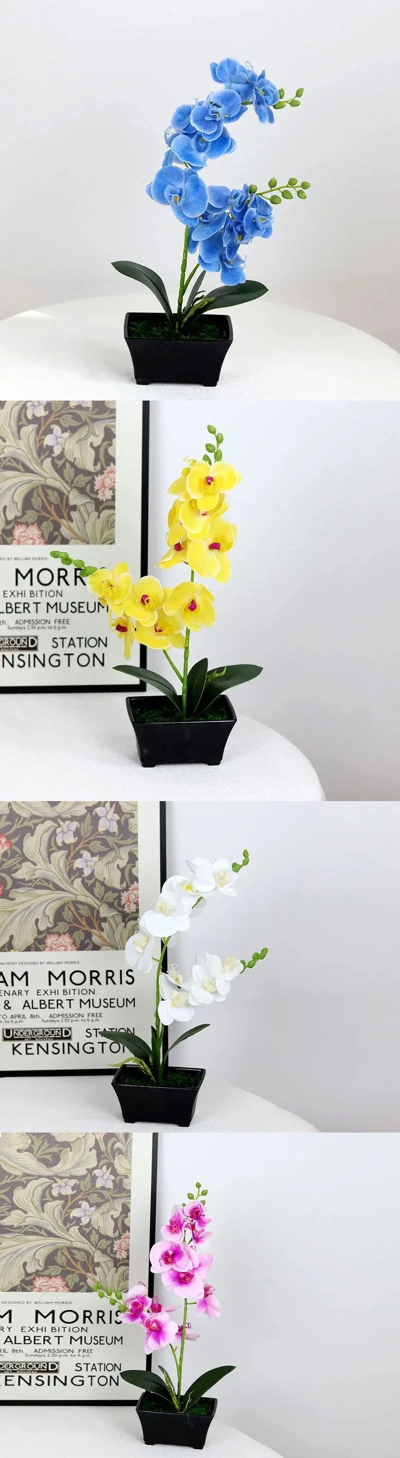 Latex Hand Crafted Butterfly Orchid  Silicon PU Real Touch Wedding Christmas Festival Home Decor Accessories