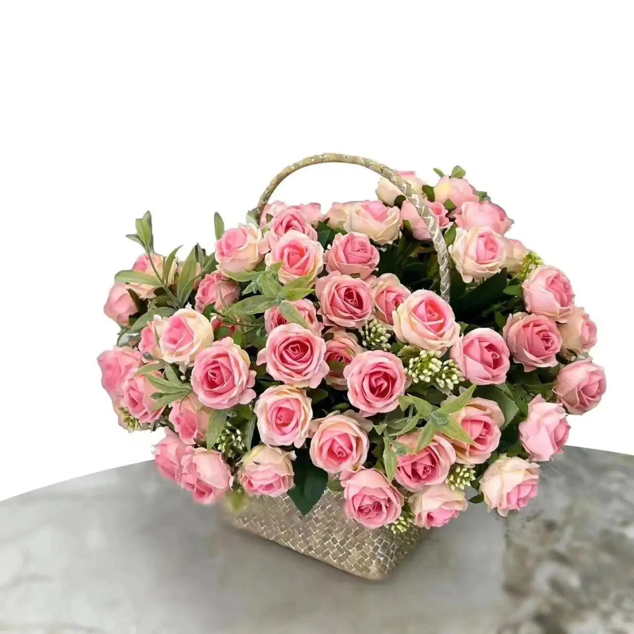 10 Heads Rose Bouquet Lifelike Flowers Western Rose Wedding Decoration 6 Colors