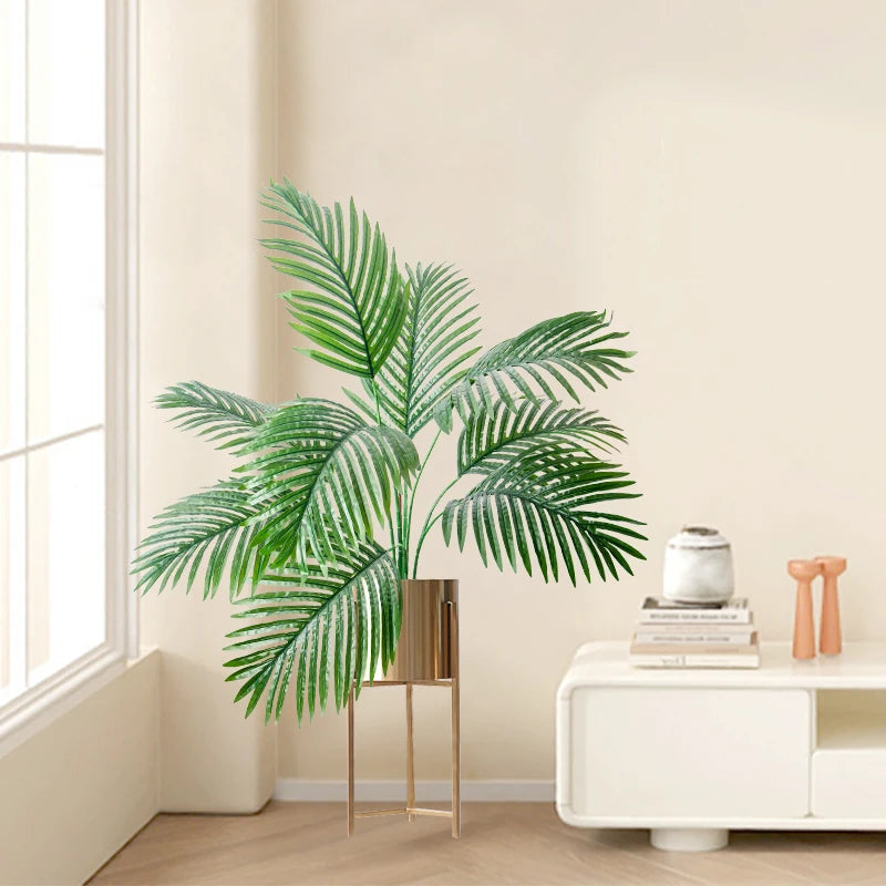 67-85cm Large Artificial Palm Tree Hand Crafted Plant Branch Tropical Banana Leaves Green Fabrical Monstera Leafs For Home Garden Decor