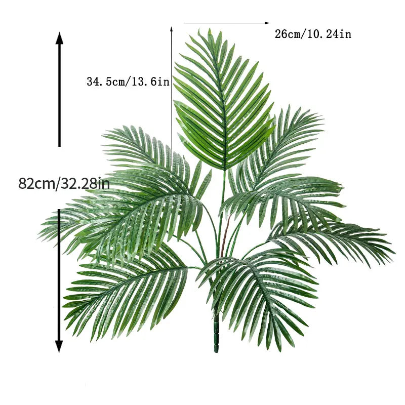 67-85cm Large Artificial Palm Tree Hand Crafted Plant Branch Tropical Banana Leaves Green Fabrical Monstera Leafs For Home Garden Decor