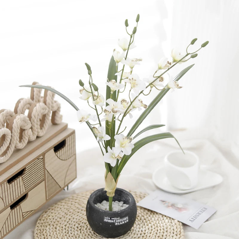 Artificial Orchids High Quality Touch Real Flower Bouquet Home Garden Decoration Fake Plants Wedding Decor Valentine's Day Gift
