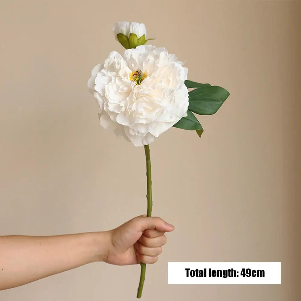 2 Head Peony Artificial Flowers Silk Rose Fake Flower Wedding Party Events Decoration Elegant Peony Simulation Plants Home Decor
