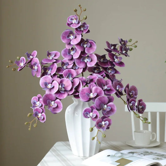 78CM High-end Film 7-head Butterfly Orchid Living Room Decoration Flower Wedding Venue Decoration Silk Flower