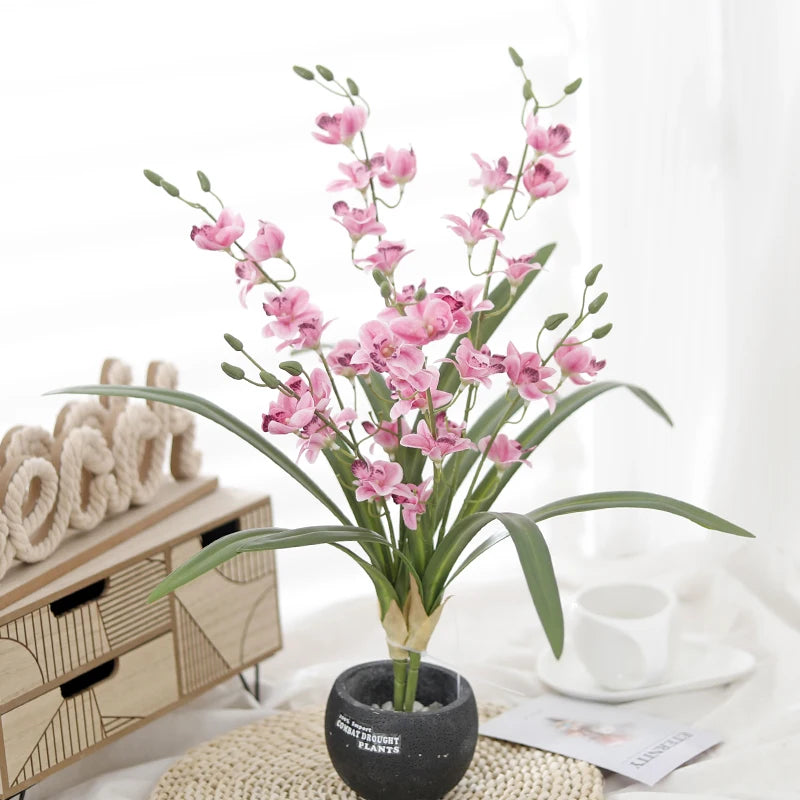 Artificial Orchids High Quality Touch Real Flower Bouquet Home Garden Decoration Fake Plants Wedding Decor Valentine's Day Gift